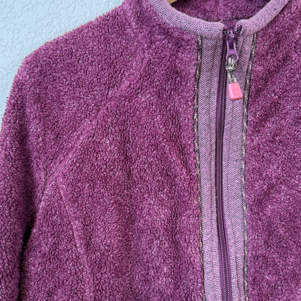 Woolrich Sherpa Zip Up Jacket Fitted Purple Pink Size Medium - Picture 8 of 14
